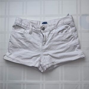 Old Navy White Mid-Rise Shorts Relaxed Fit
